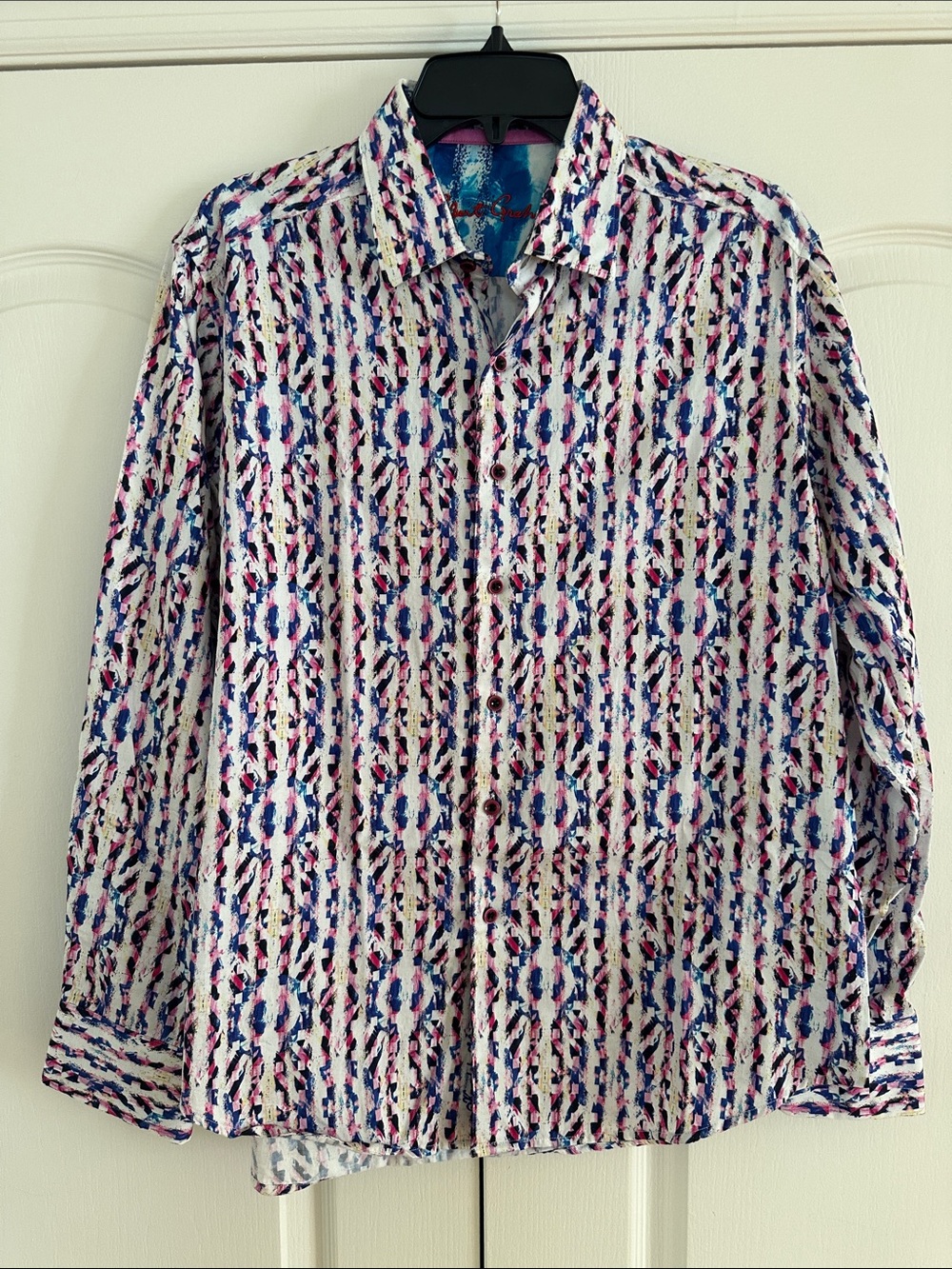 ROBERT GRAHAM Men's Patterned Long-Sleeve Shirt - Blue & Pink